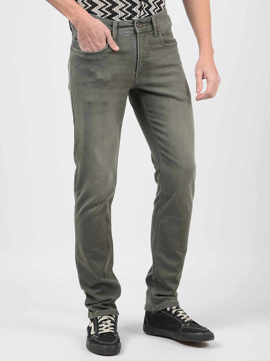 Numero Uno Men Solid Grey Jeans